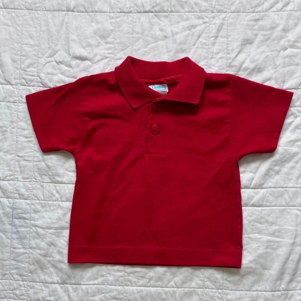 carters Vintage 90s red‎ polo baby 18 months USA casual retro colorful